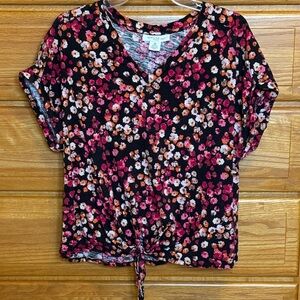 Skye’s The Limit Woman Vibrant Tie Front Top Size 2X